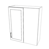 30" Wide 36" High Blind Corner Wall Cabinet - Door on Left Side - Painted Doors