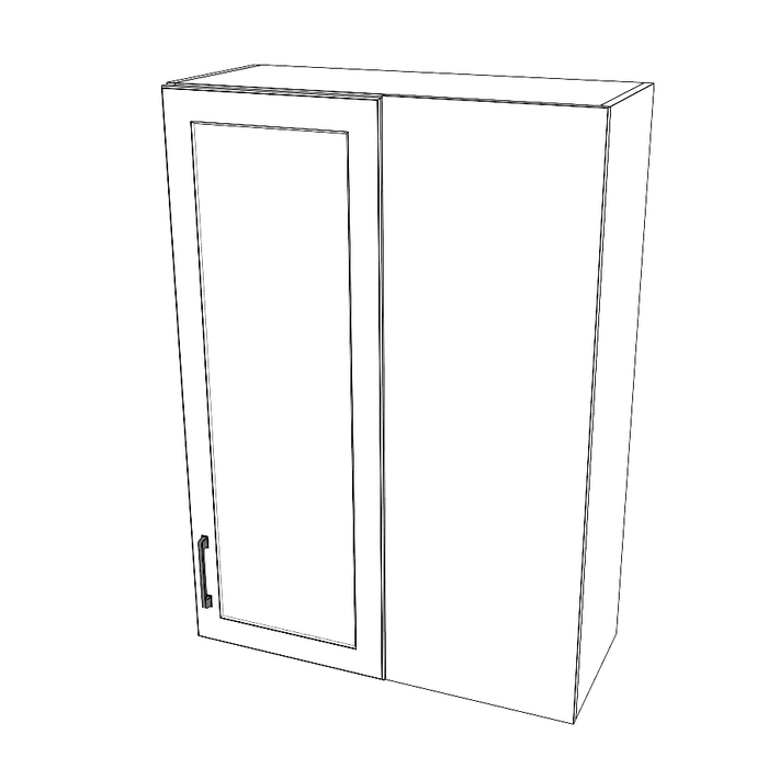 30" Wide 42" High Blind Corner Wall Cabinet - Door on Left Side - Thermofoil Doors