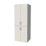 30" Wide Tall Pantry Cabinet - (White Melamine Boxes - Flat Panel Doors) 24 D