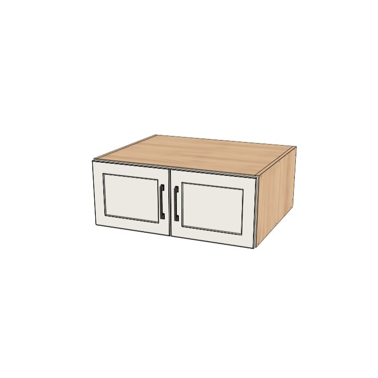 30" Wide x 12" High x 24" Deep Fridge/Stove Cabinet - (Hardrock Maple Melamine Boxes - Thermofoil Doors)