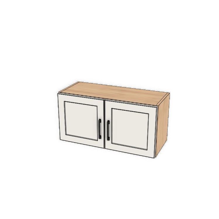 30" Wide x 15" High Fridge/Stove Cabinet - (Hardrock Maple Melamine Boxes - Thermofoil Doors)