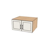 30" Wide x 15" High x 24" Deep Fridge/Stove Cabinet - (Hardrock Maple Melamine Boxes - Painted Doors)