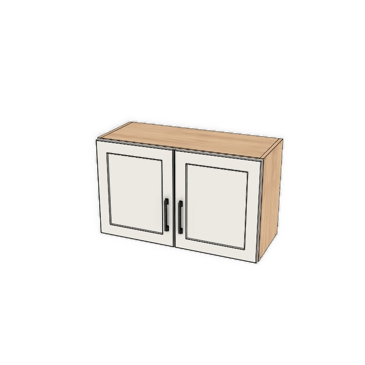 30" Wide x 18" High Fridge/Stove Cabinet - (Hardrock Maple Melamine Boxes - Thermofoil Doors)