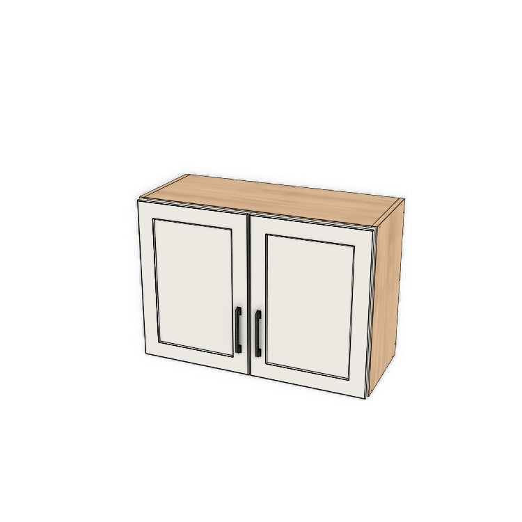 30" Wide x 21" High Fridge/Stove Cabinet - (Hardrock Maple Melamine Boxes - Painted Doors)