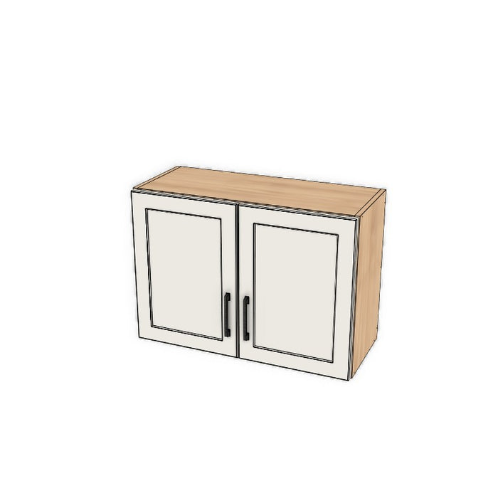 30" Wide x 21" High Fridge/Stove Cabinet - (Hardrock Maple Melamine Boxes - Painted Doors)