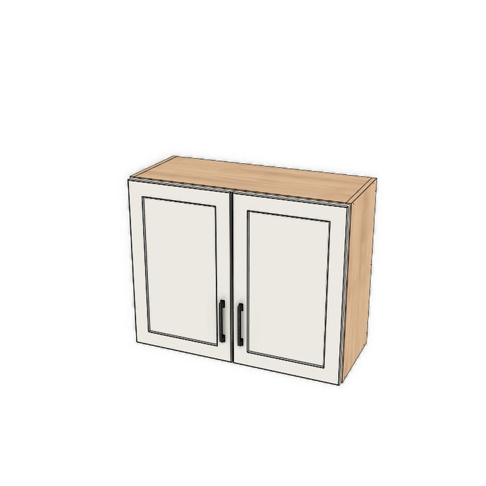 30" Wide x 24" High Fridge/Stove Cabinet - (Hardrock Maple Melamine Boxes - Thermofoil Doors)