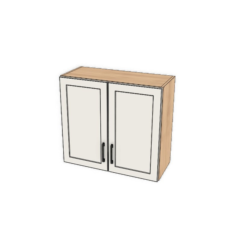 30" Wide x 27" High Fridge/Stove Cabinet - (Hardrock Maple Melamine Boxes - Painted Doors)