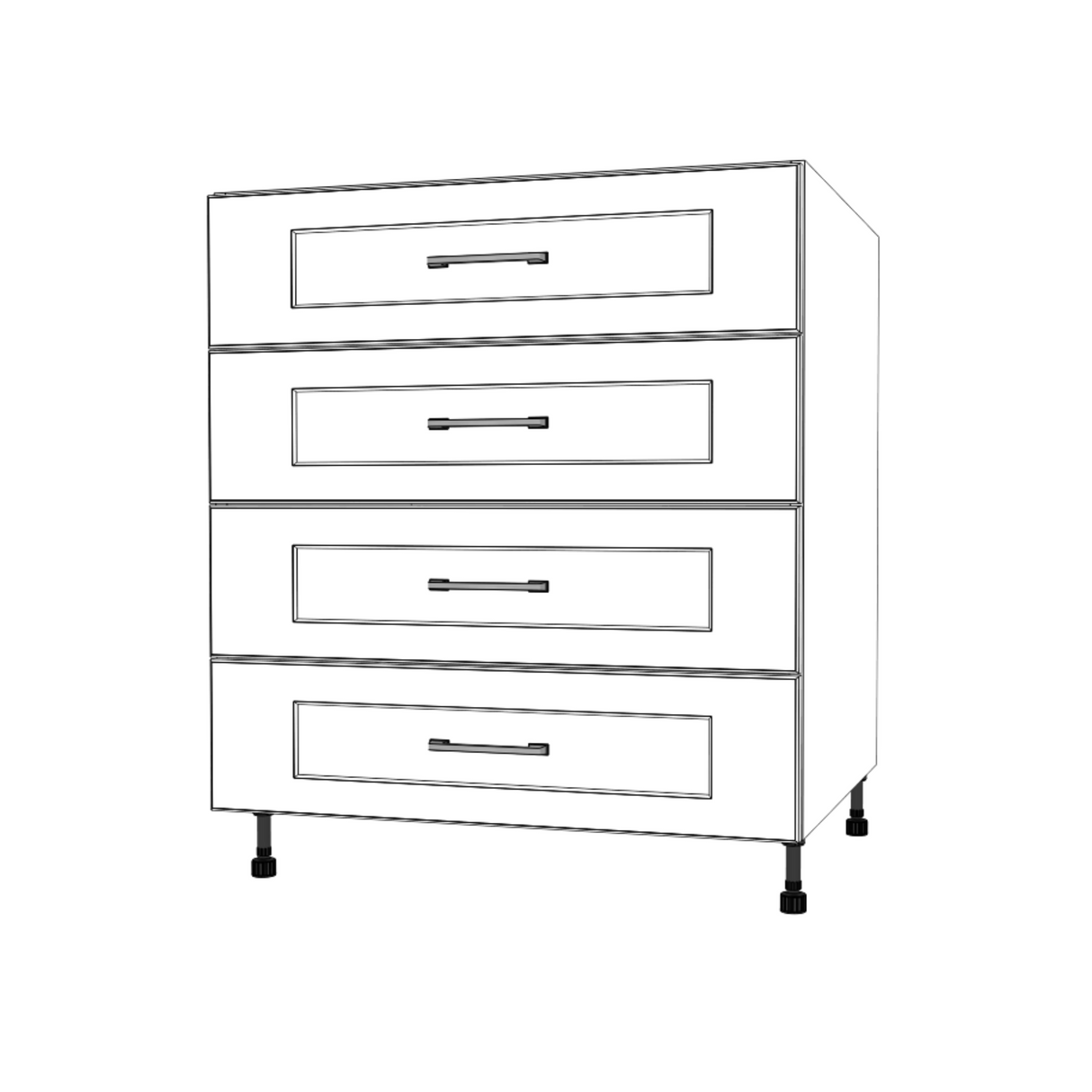 30" Wide Drawer Cabinet - Painted Doors