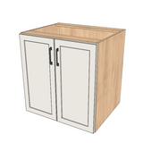 30" Wide Base Cabinet - (Hardrock Maple Melamine Boxes - Painted Doors)