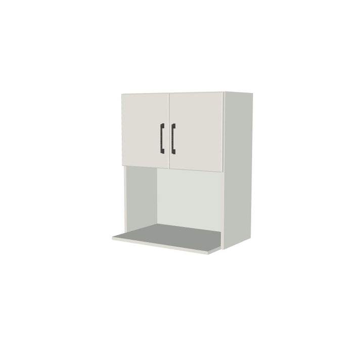 24" Wide x 30" High Microwave Cabinet - (White Melamine Boxes - Flat Panel Doors)