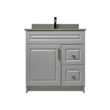 30" MDF - Right Side Draw - Light Grey - Raised Panel Doors