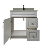 30" MDF - Right Side Draw - Light Grey - Raised Panel Doors