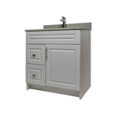 30" MDF - Left Side Draw - Light Grey - Raised Panel Doors