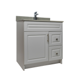 30" MDF - Right Side Draw - Light Grey - Raised Panel Doors