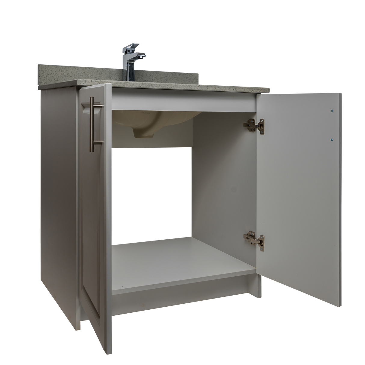 30" MDF - 2 Door - Light Grey - Raised Panel Doors