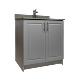 30" MDF - 2 Door - Light Grey - Raised Panel Doors