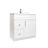 30" MDF - Left Side Draw - White - Raised Panel Doors