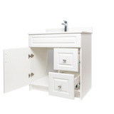 30" MDF - Right Side Draw - White - Raised Panel Doors