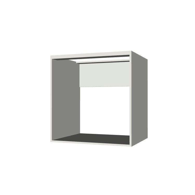 30" Wide Base Cabinet - Sink Cabinet - No Back - (White Melamine Boxes - Flat Panel Doors)
