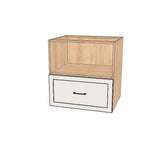 30" Wide Base Microwave Cabinet  - (Hardrock Maple Melamine Boxes - Painted Doors)