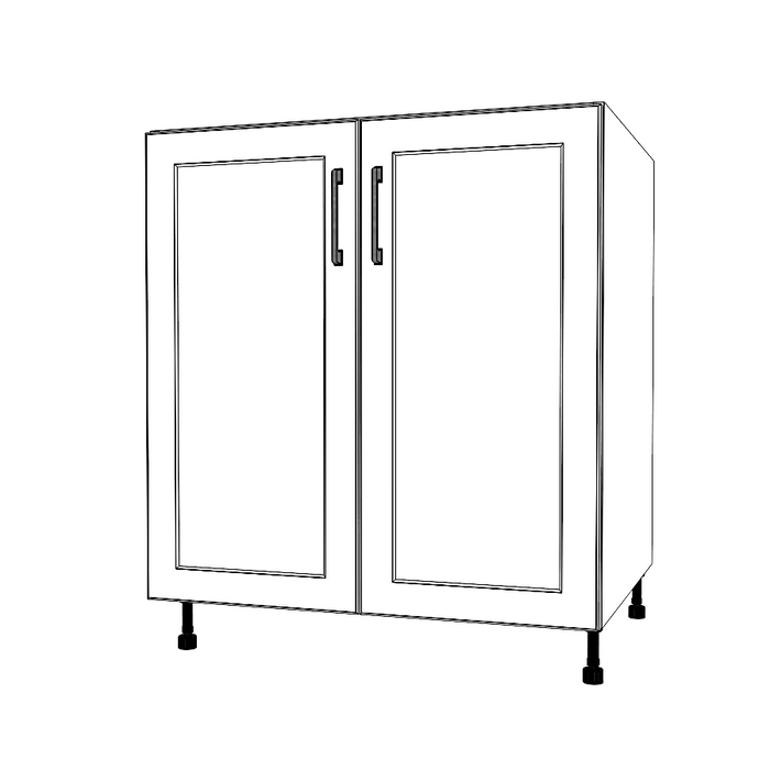 30" Wide Base Cabinet - Painted Doors - Sink Cabinet - No Back