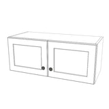 30" Wide x 12" High Wall Cabinet - (White Melamine Cabinets - Painted Doors)