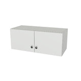 30" Wide x 12" High Wall Cabinet - (White Melamine Boxes - Flat Panel Doors)