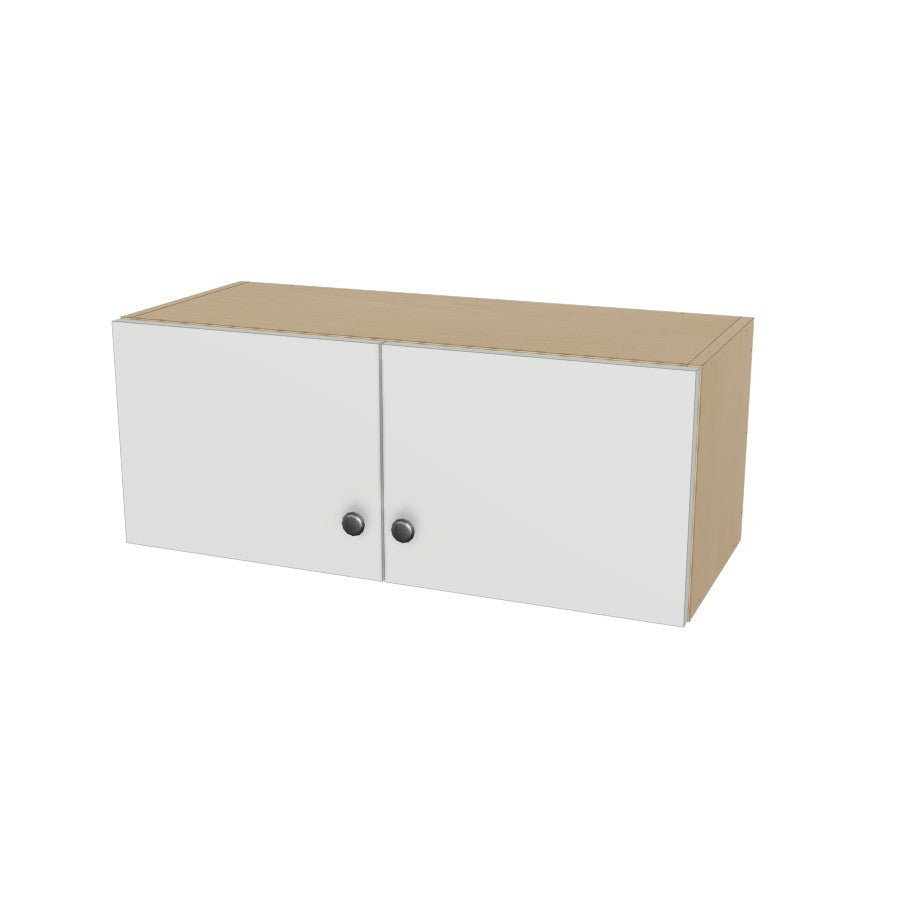 30" Wide x 12" High Wall Cabinet - (Hardrock Maple Boxes - Flat Panel Doors)