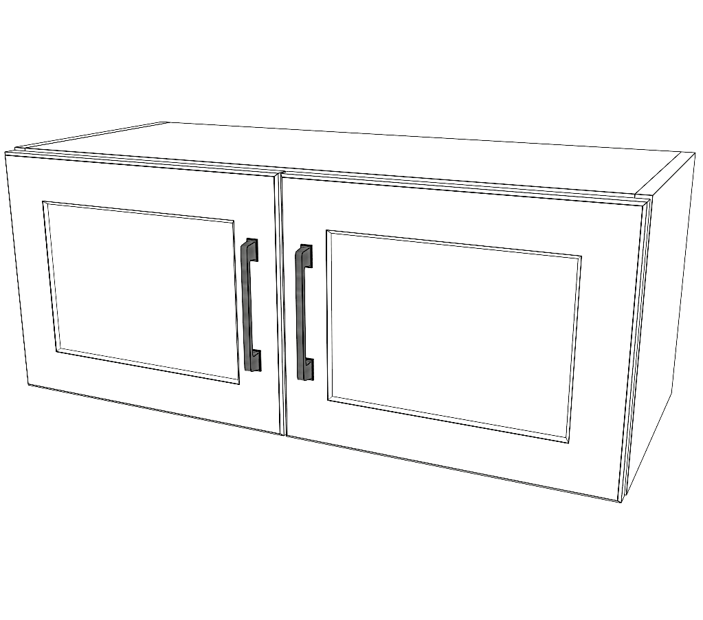 30" Wide x 12" High x 24" Deep Fridge Cabinet - Painted Doors