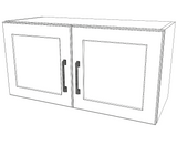 30" Wide x 15" High Stove Cabinet - Painted Doors