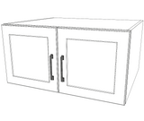 30" Wide x 15" High x 24" Deep Fridge Cabinet - Thermofoil Doors