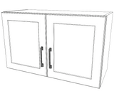 30" Wide x 18" High Fridge Cabinet - Painted Doors