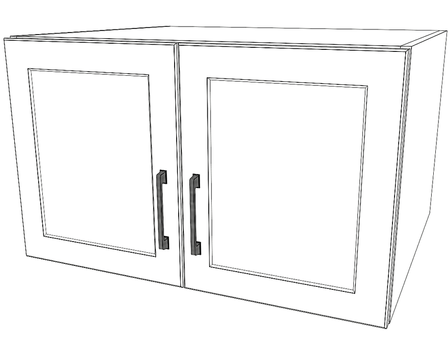30" Wide x 18" High x 24" Deep Fridge Cabinet - Painted Doors