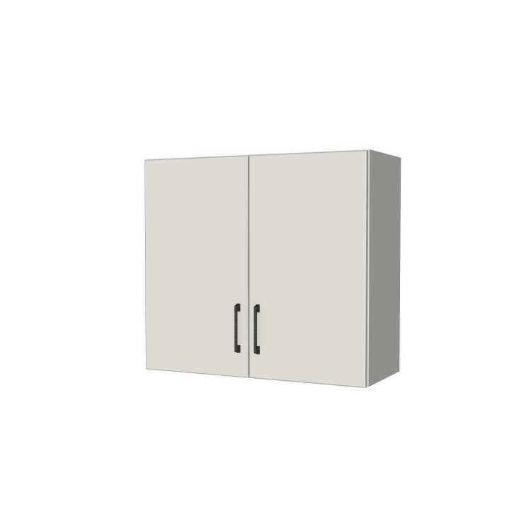 30" Wide x 27" High Fridge/Stove Cabinet - (White Melamine Boxes - Flat Panel Doors)
