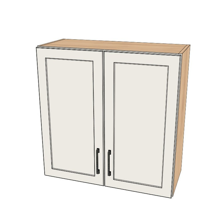 30" Wide x 30" High Wall Cabinet - (Hardrock Maple Melamine Boxes - Painted Doors)