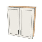 30" Wide x 34" High Wall Cabinet - (Hardrock Maple Melamine Boxes - Thermofoil Doors)