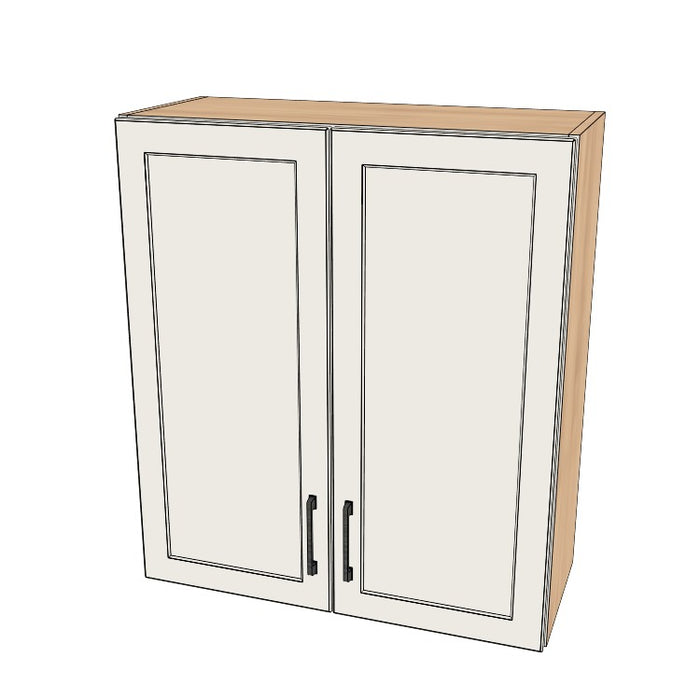 30" Wide x 34" High Wall Cabinet - (Hardrock Maple Melamine Boxes - Painted Doors)