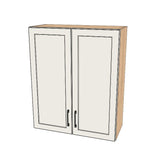 30" Wide x 36" High Wall Cabinet - (Hardrock Maple Melamine Boxes - Thermofoil Doors)
