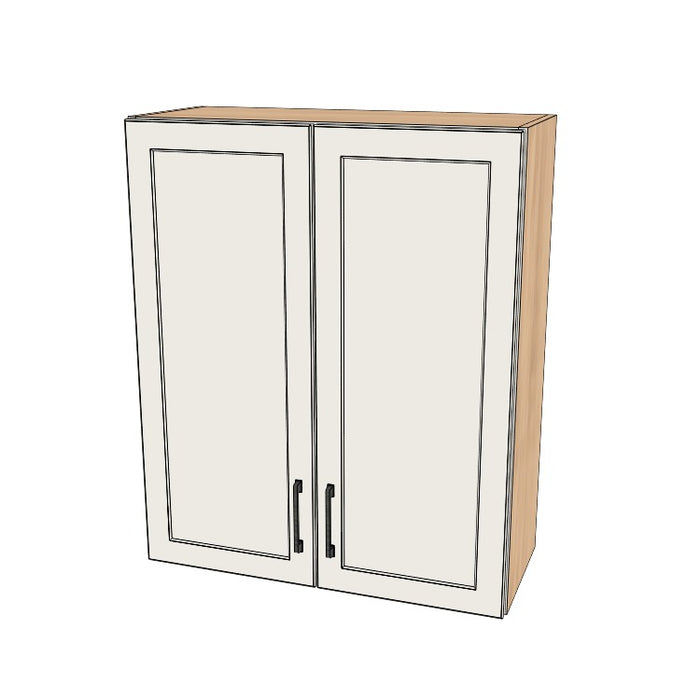 30" Wide x 36" High Wall Cabinet - (Hardrock Maple Melamine Boxes - Thermofoil Doors)