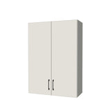 30" Wide x 42" High Wall Cabinet - (White Melamine Boxes - Flat Panel Doors)