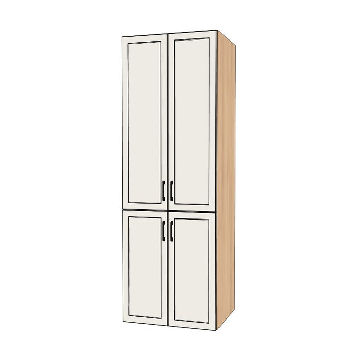 30" Wide Tall Pantry Cabinet - (Hardrock Maple Melamine Boxes - Thermofoil Doors) 24 D