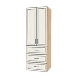 30" Wide Tall Pantry Cabinet with Drawer - (Ply Wood Boxes - Painted Doors) 24 D