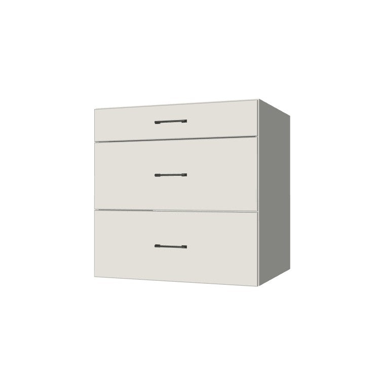 31" Wide Drawer Cabinet - (White Melamine Boxes - Flat Panel Doors)
