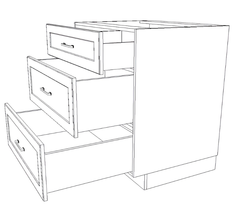 31" Wide Drawer Cabinet - Thermofoil Doors