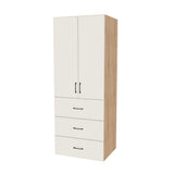 31" Wide Tall Pantry Cabinet with Drawer - (Hardrock Maple Melamine Boxes - Flat Panel Doors) 24 D