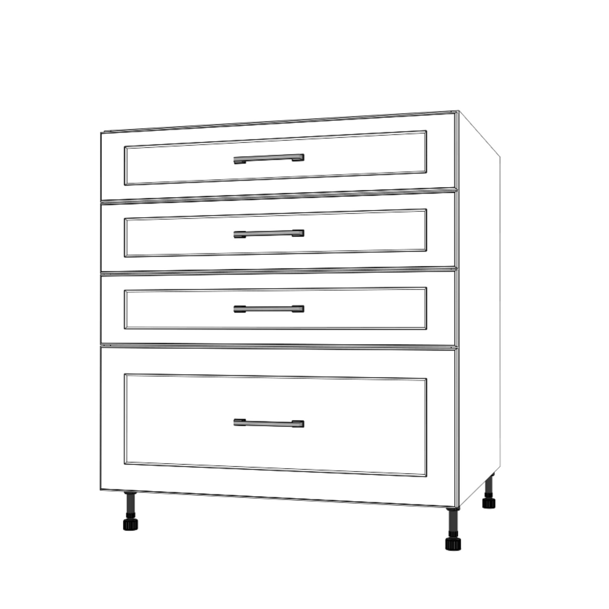31" Wide Drawer Cabinet - Painted Doors