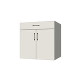 31" Wide Base Cabinet With Drawer On Top - (White Melamine Boxes - Flat Panel Doors)