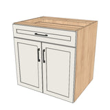 31" Wide Base Cabinet With Drawer On Top - (Hardrock Maple Melamine Boxes - Painted Doors)