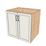 31" Wide Base Cabinet - (Hardrock Maple Melamine Boxes - Painted Doors)