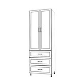 31" Wide Tall Pantry Cabinet with Drawers - Painted Doors